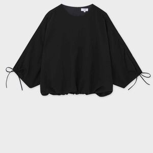 Tari Black Blouse with Tie Sleeves